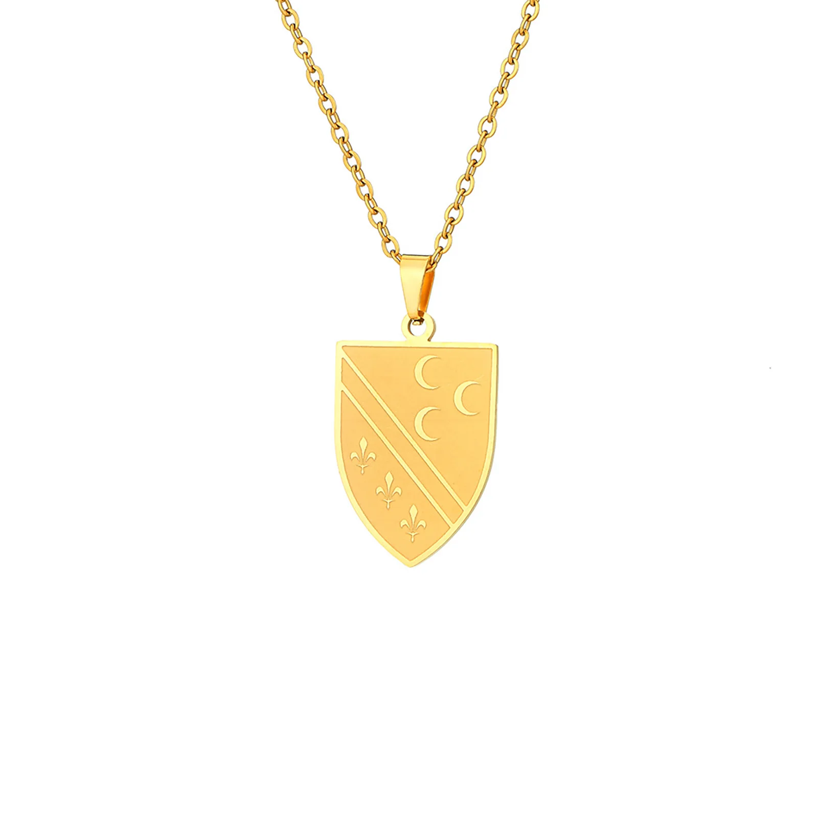 Bosnische Anhänger-Halskette aus Edelstahl für Damen und Herren, wasserdicht, ethnischer Schmuck, Geschenke – Detail 2