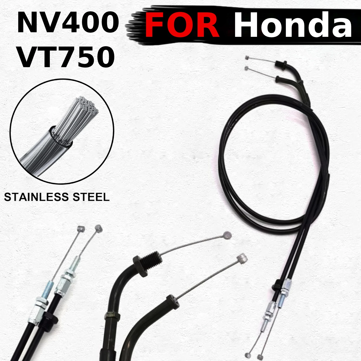 Motorcycle Push&Pull Throttle Cable Line Wires Scooter Acceleration For Honda NV400 Shadow 400 VT750 VT750DC Shadow Parts
