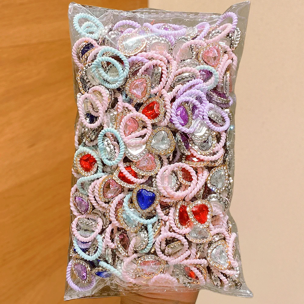 10/20/30-Pack Cute Heart Hair Ties (Multi-color), High Elasticity & No Hair Damage, Daily Use, Ideal Friend Gift