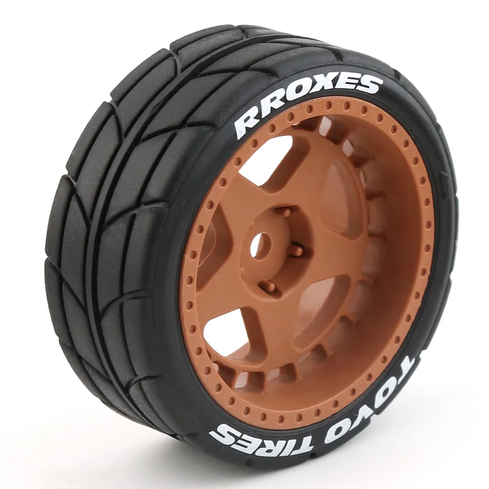 1/10 RC Rally Car Tires And Hard Plastic Wheels 12mm Hex Rubber Drift Tyres For 1:10 Scale On Road Racing Car Tamiya XV01 XV02 - view 4
