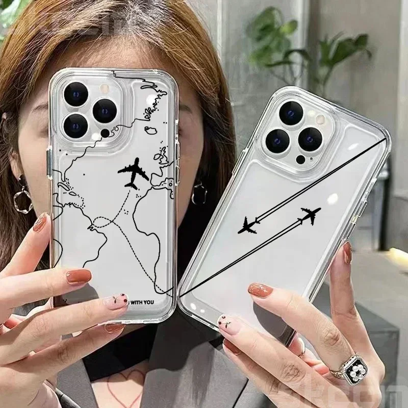 حافظة لهاتف آيفون 11 12 13 14 15 16 Pro Max 15 16 Plus X XR XS غطاء ناعم شفاف