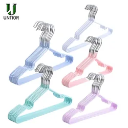 10 Pack Baby Hangers Non-slip Rubber Coating Kids Clothes Hangers Metal Infant Hangers for Toddler Coat Pant Closet Organization