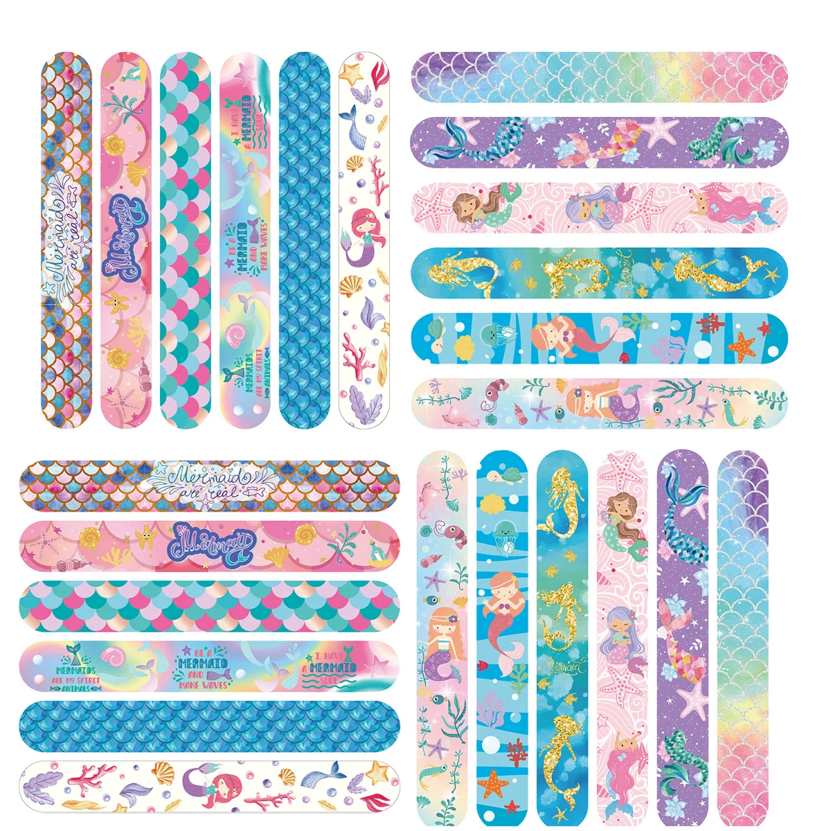 حورية البحر حفلة لصالح صفعة أساور الأميرة موضوع حفلة عيد ميلاد هدية جودي حقيبة الحشو أساور سيليكون عطلة الاطفال