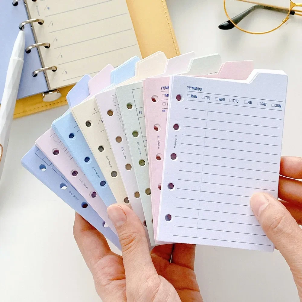 30 fogli di carta di ricarica per notebook a fogli mobili, indice di carta, pagine interne, raccoglitore di ricarica interno M5 a 5 fori, pagine di carta, elenco delle cose da fare, griglia di linea
