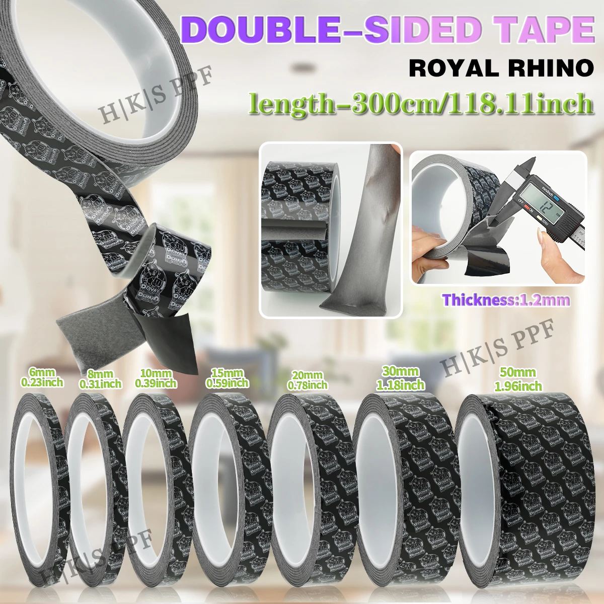 3M Length Strong Double-Sided Tape High Viscosity Scratch High-Temperature Resistant Tape FOR Home Car Office Industrial Fix
