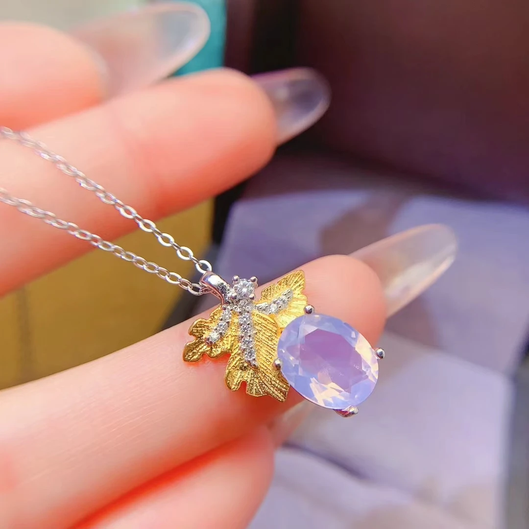 

KJJEAXCMY High quality Natural Amethyst Pendant S925 Silver Inlaid Simple Jewelry Palace Fashion Design Women's Support testing