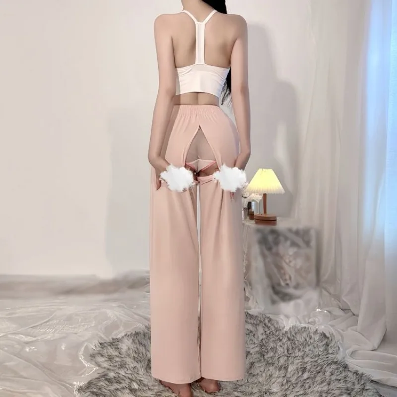 Spodnie erotyczne z otwartym kroczem, egzotyczne hotpantsy, damskie spodnie typu joggers, legginsy z efektem brzoskwiniowych pośladków, odzież do jogi, odzież codzienna dla par, streetwear