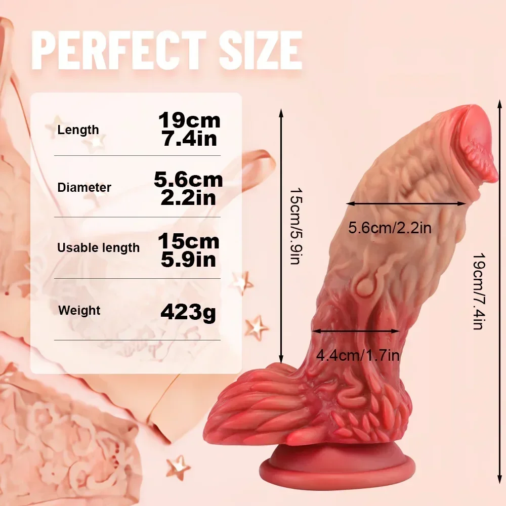 Realistic Monster Dildo Soft Liquid Silicone Huge Dinosaur Scales Penis With Suction Cup Sex Toys For Woman Female Masturbation