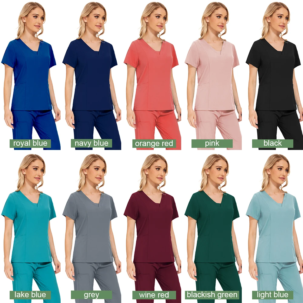 Klinische Uniform Mode Scrubs Anzug Uniform Krankenhaus Scrub Jogger Medizinische Kleidung Arzt Pflege Uniform Scrubs für Frauen Set – Detail 5