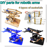 SG90 MG90S 4 DOF Unassembly Acrylic Mechanical Arm Robot Manipulator Claw for Arduino Maker Learning DIY Kit RC Robotic Arm