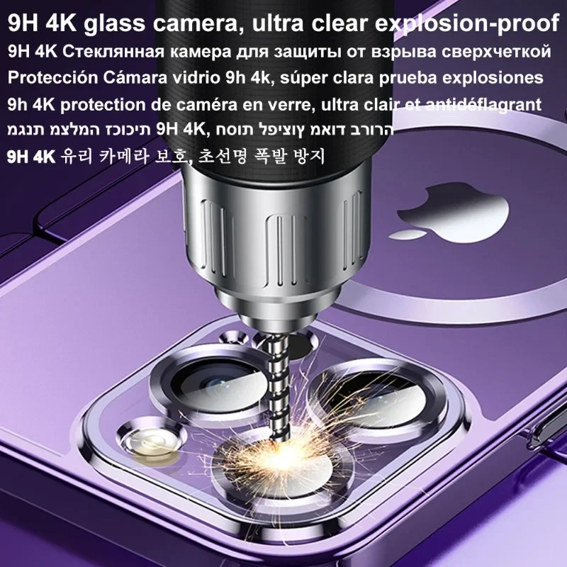 Luxury Plating For Magsafe Magnetic Case For iPhone 17 16 15 14 13 12 11 Pro Max Plus Wireless Charge Cover With Lens Protector - náhled 3