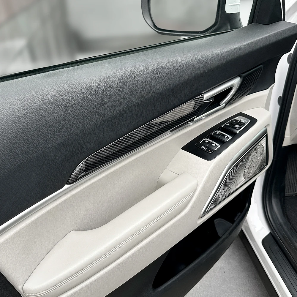 

Для Kia Telluride 2020-2025 внутренняя дверная ручка чаша крышка стиль из углеродного волокна внутренняя дверная панель отделка полоса аксессуары для интерьера