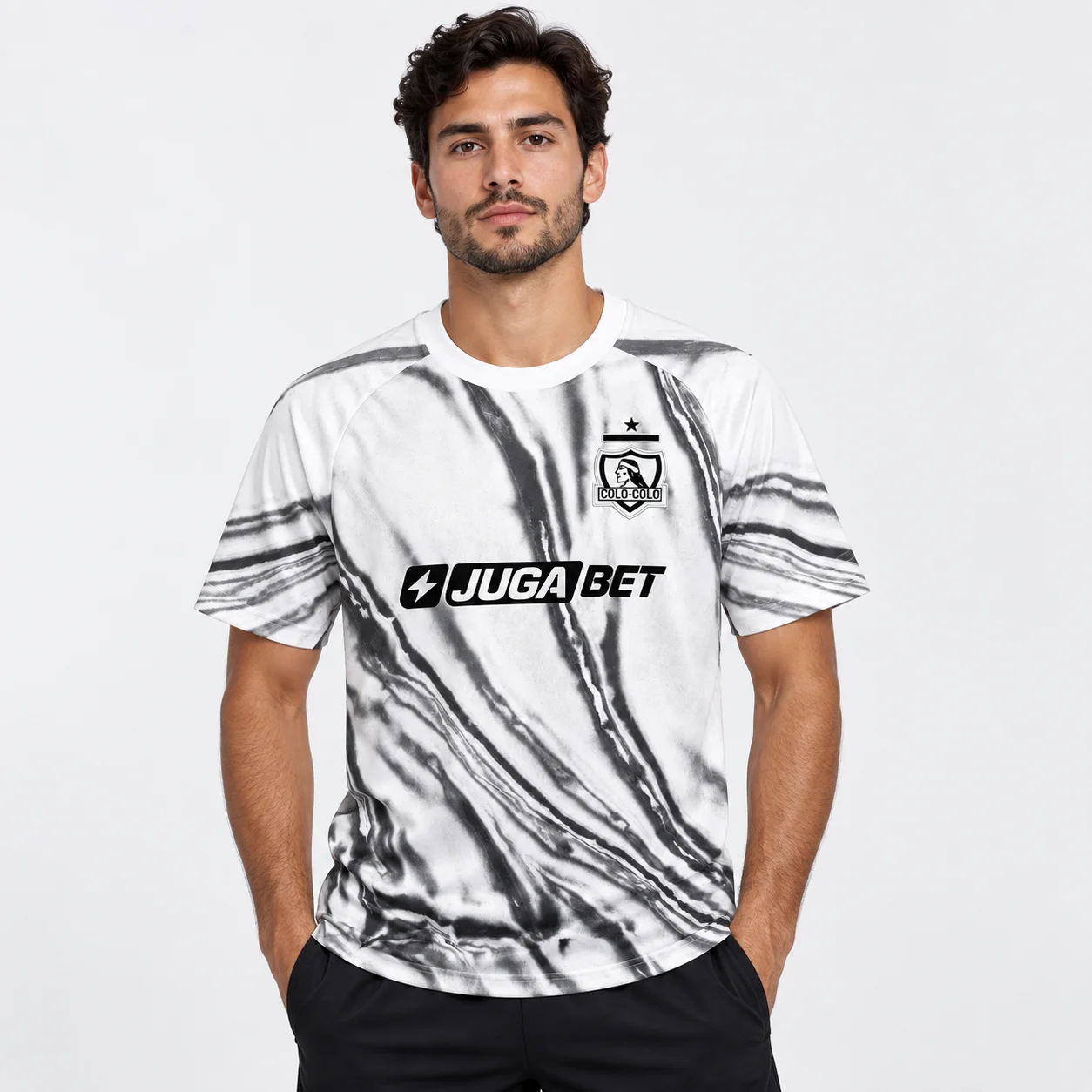 Colo Colo Fußballtrikot 2026/27, Unisex 3D-Druck Fußballshirt, Schnell Trocknendes Atmungsaktives Sportoberteil, Kurzarm-Freizeit-T-Shirt – Detail 6