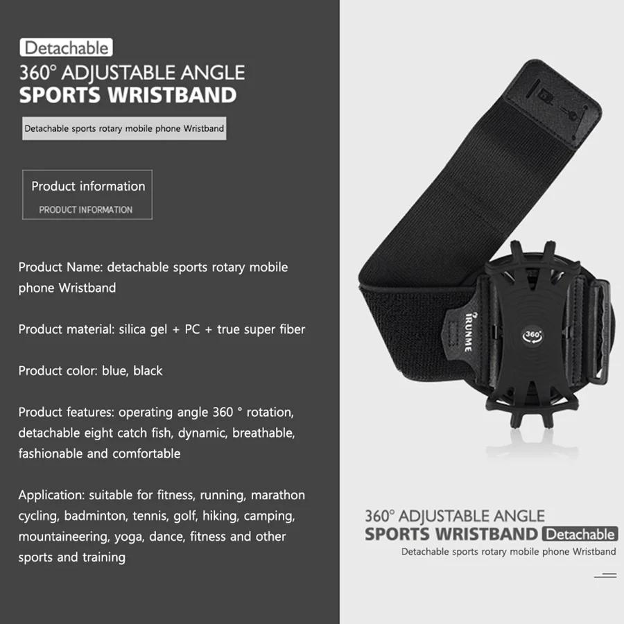 For Sport or Riding Smart Phone Wristband Bag Sport Fitness Cycling Armband Compatible with Android and other phones