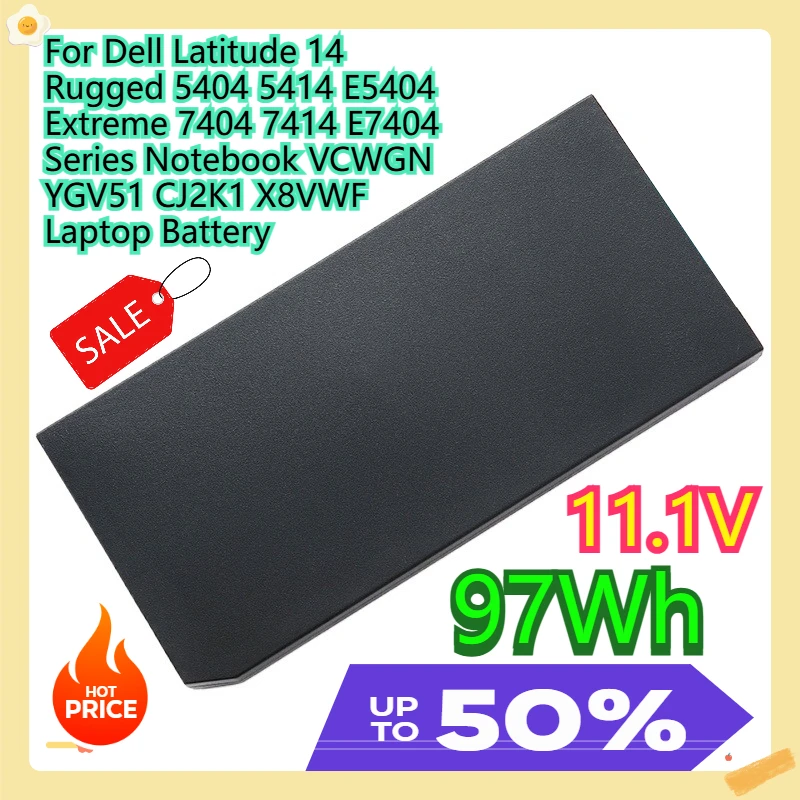 

For Dell Latitude 14 Rugged 5404 5414 E5404 Extreme 7404 7414 E7404 Series Notebook VCWGN YGV51 CJ2K1 X8VWF Laptop Battery