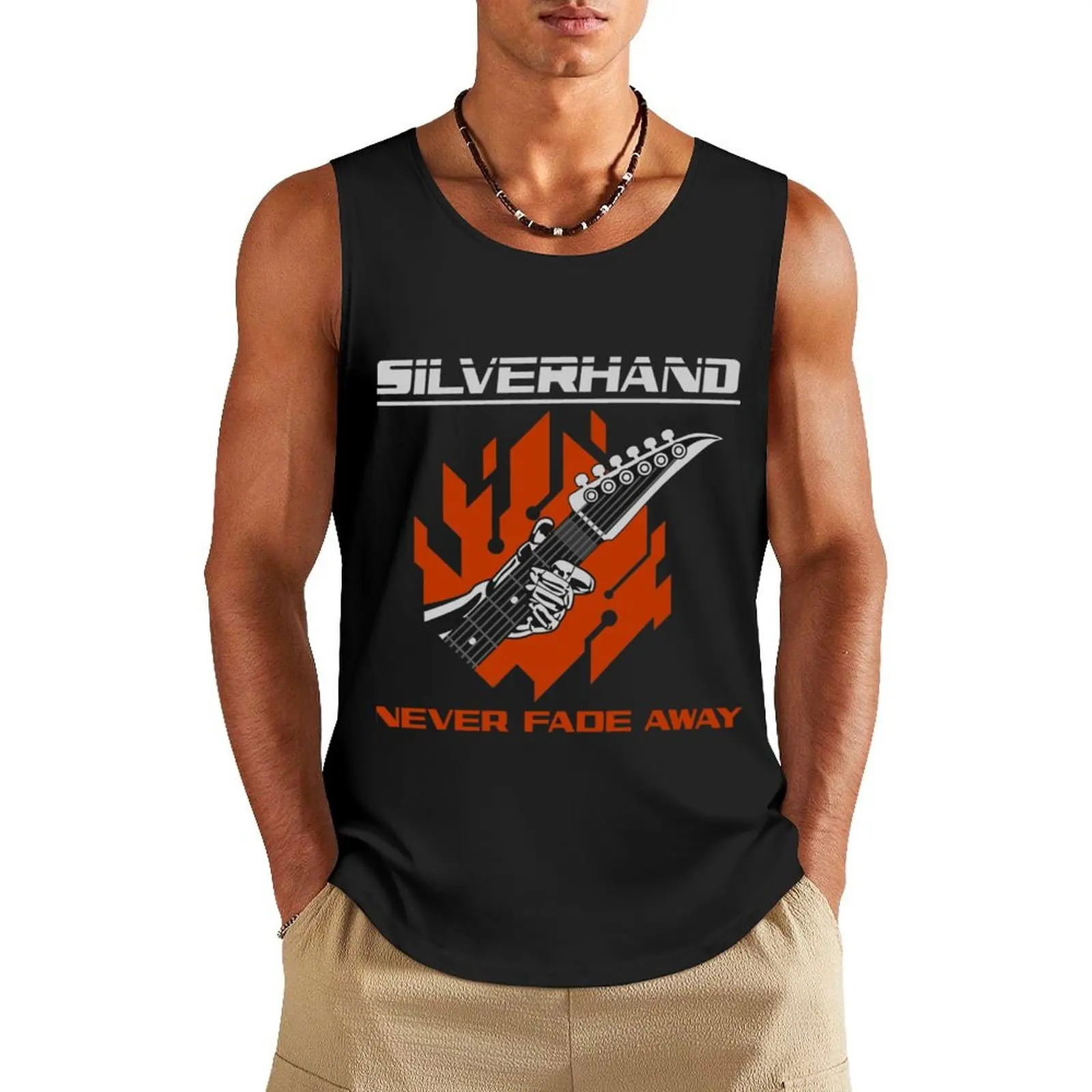 

Silverhand Never Fade Away Essential Tank Top Gym clothes Japanese t-shirt Sportswear for men clothing men