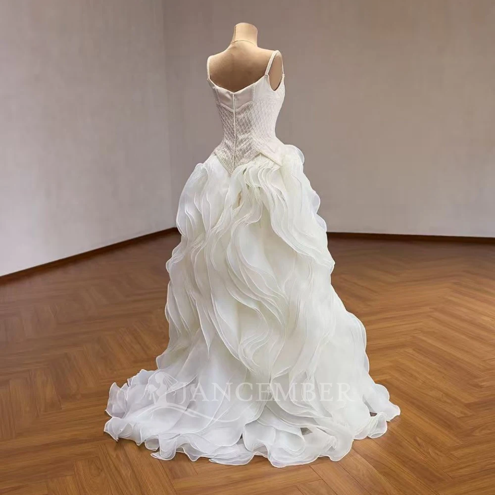 Women White Wedding Dress For Women Bridal Gowns Spaghetti Straps 2026 Scoop vestidos de novia boda Customized