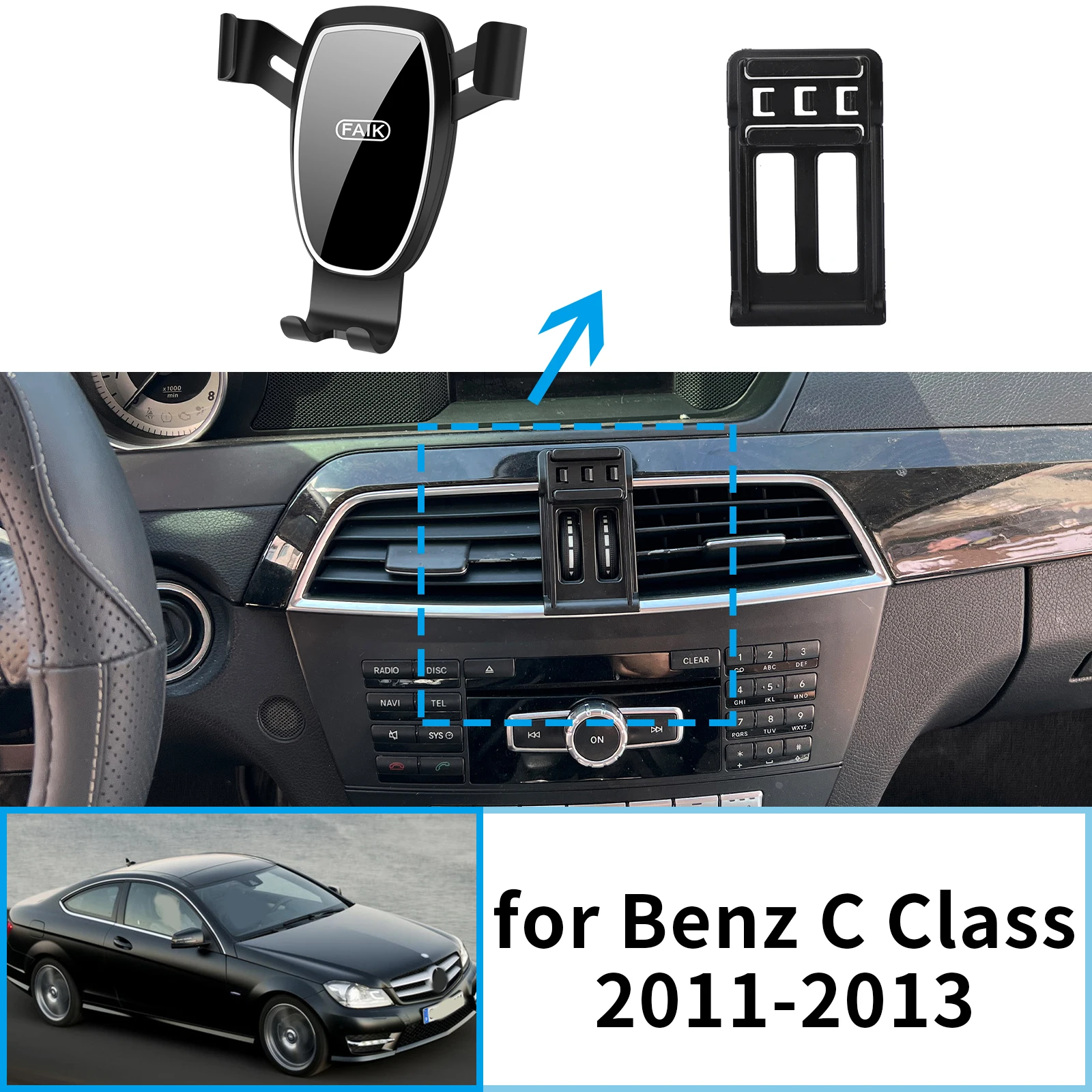 

Car Mobile Phone Holder for Mercedes Benz C Class C200 260 300 W204 2011~2013 GPS Bracket Accessories Navigation Stand Auto