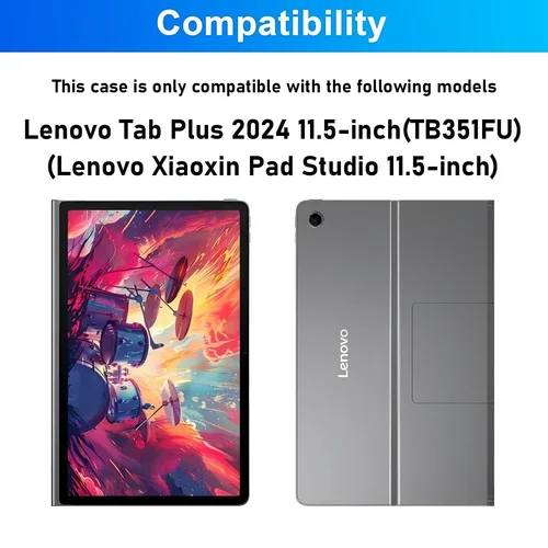 Imagen 2 del producto Funda con teclado para Lenovo Tab Plus 2024, funda para teclado de tableta TB351FU de 11,5 pulgadas para Lenovo Xiaoxin Pad Studio de 11,5 pulgadas