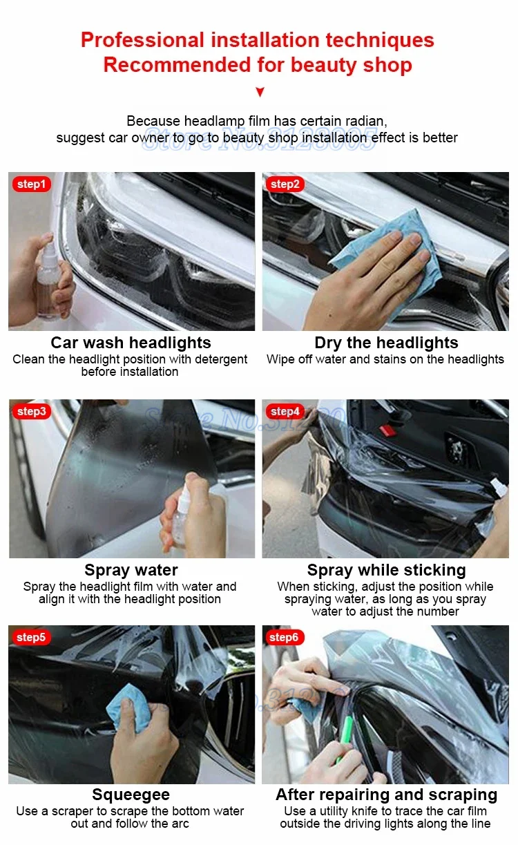 Autos chein werfer folie tph ppf Schutz folie für Auto-Styling-Dekoration – Detail 4