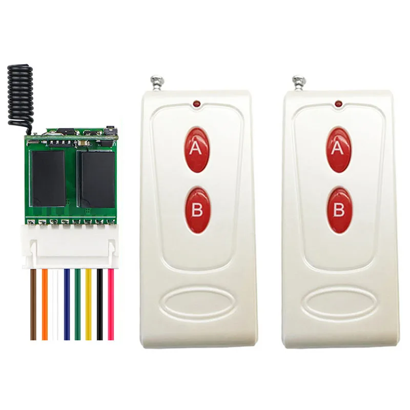 433MHz 2CH Relay Wireless Remote Control Switch RF Mini Small 3.7v 5v 6v 9v 12v Momentary Controller Module trigger reset button