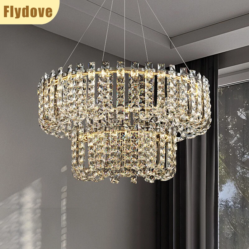 

High-end and Atmospheric Hotel Lobby Crystal Chandeliers; Modern Luxury Restaurant Bedroom Living Room Lighting Decoration Lamps