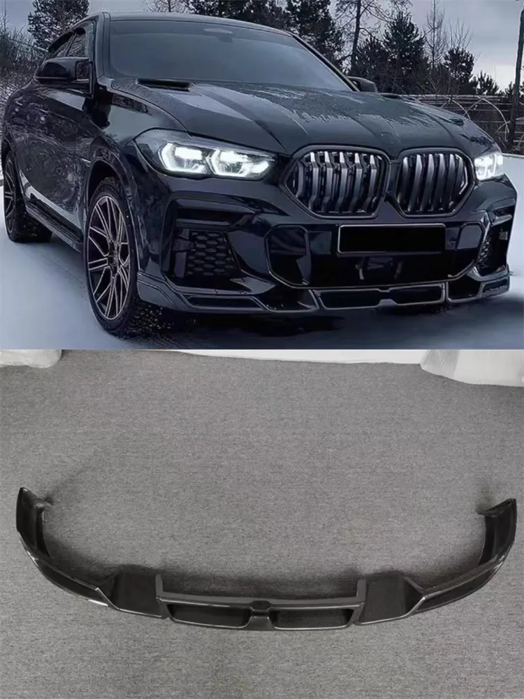 

For BMW G06 X6 2021 2022 2023 2024 2025 ReaI Carbon Fiber Front Bumper Lip Spoiler Kit