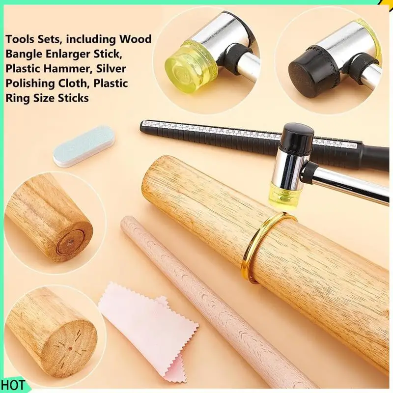 AWAH 1 Set Ring Bracelet Sizer Measuring Tool Bangle Ring Enlarger Stick Mandrel Sizer Tool Polishing Bangle Tool Repair Kit