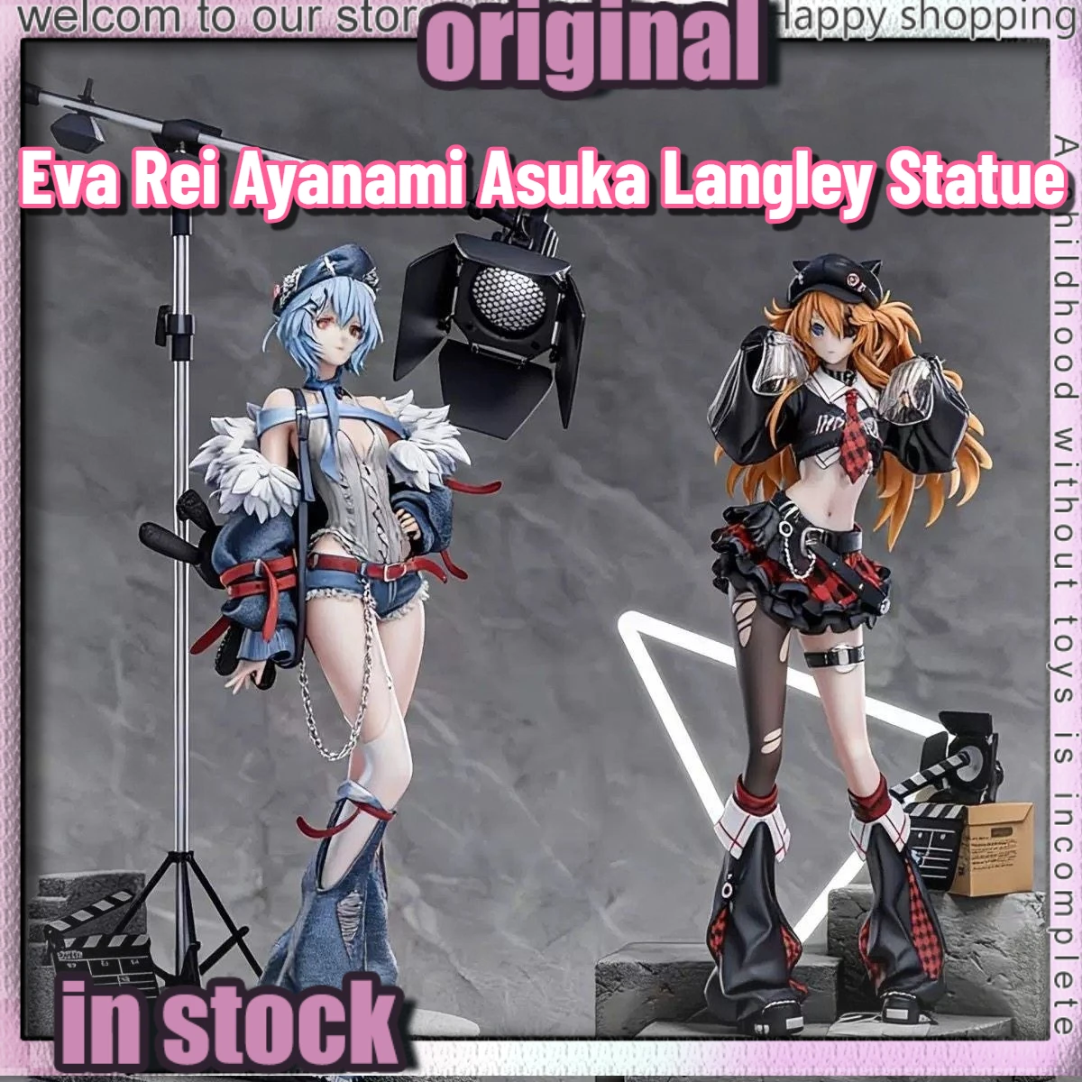 

New MengYa 35cm Eva Ayanami Rei & Asuka Langley GK Statue Limited Edition Gk Figure Anime Model Birthday Gift Toy for Boys Doll