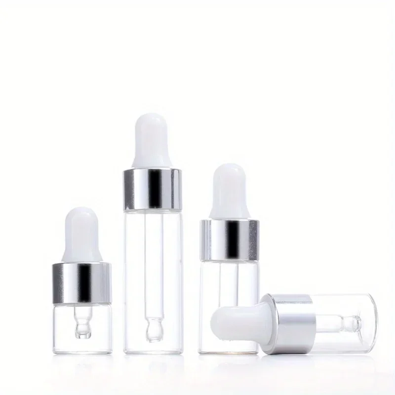 10pcs 1/2/3/5ml Empty Mini Glass Essential Oils Dropper Bottles Perfume Sample Dropper Vials For Travel Cosmetic Aromatherapy