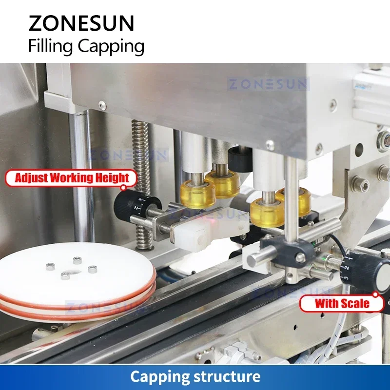 Zonesun – pompe magnétique de table, Machine de remplissage et de capsulage, remplissage monobloc, équipement de capsulage à vis ZS-DTFC4Y