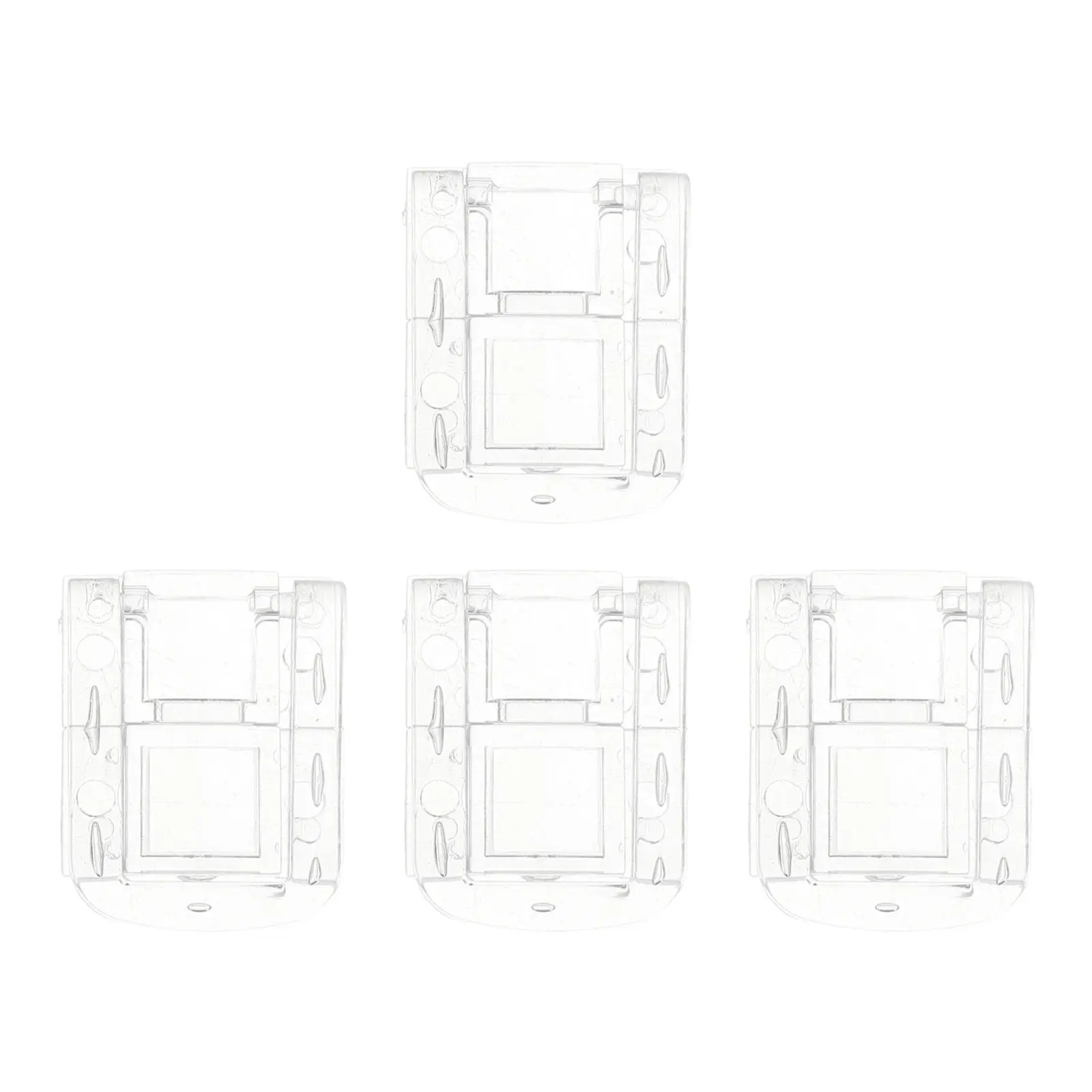4Pcs Acrylic Mini Hinge Hasp Lock Self Adhesive No Drill Glass Cabinet Lock Dresser Drawer Jewelry Box Clear Display Case