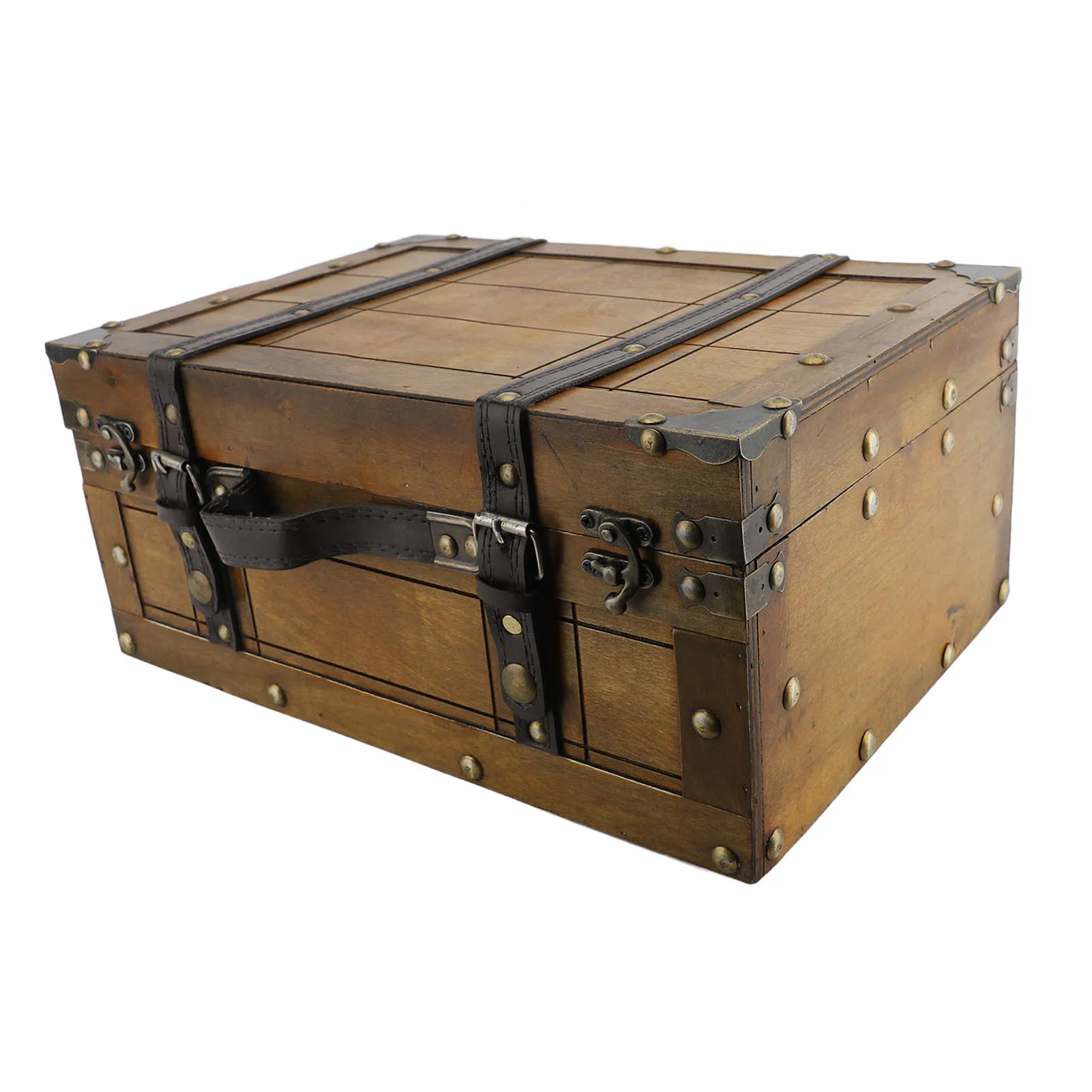 Retro Koffer Synthetisch Hout Vintage Elegante Decoratieve Opbergdoos Houten Organizer Box 13.5x9.5x6.02in voor Foto Props Gift