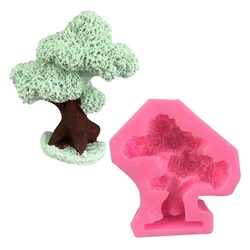 3D Small Tree Bonsai Shape Silicone Cake Decoration Tool DIY Resin Clay Chocolate Dessert Decoration Mold