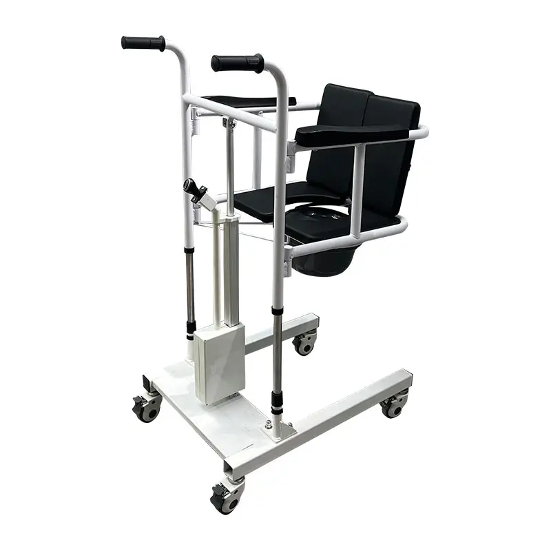 

Manufacturer Direct Steel Manual Lift Electric Lift Patient Care Wheelchair for Paralyzed and Disability Transfer Commode