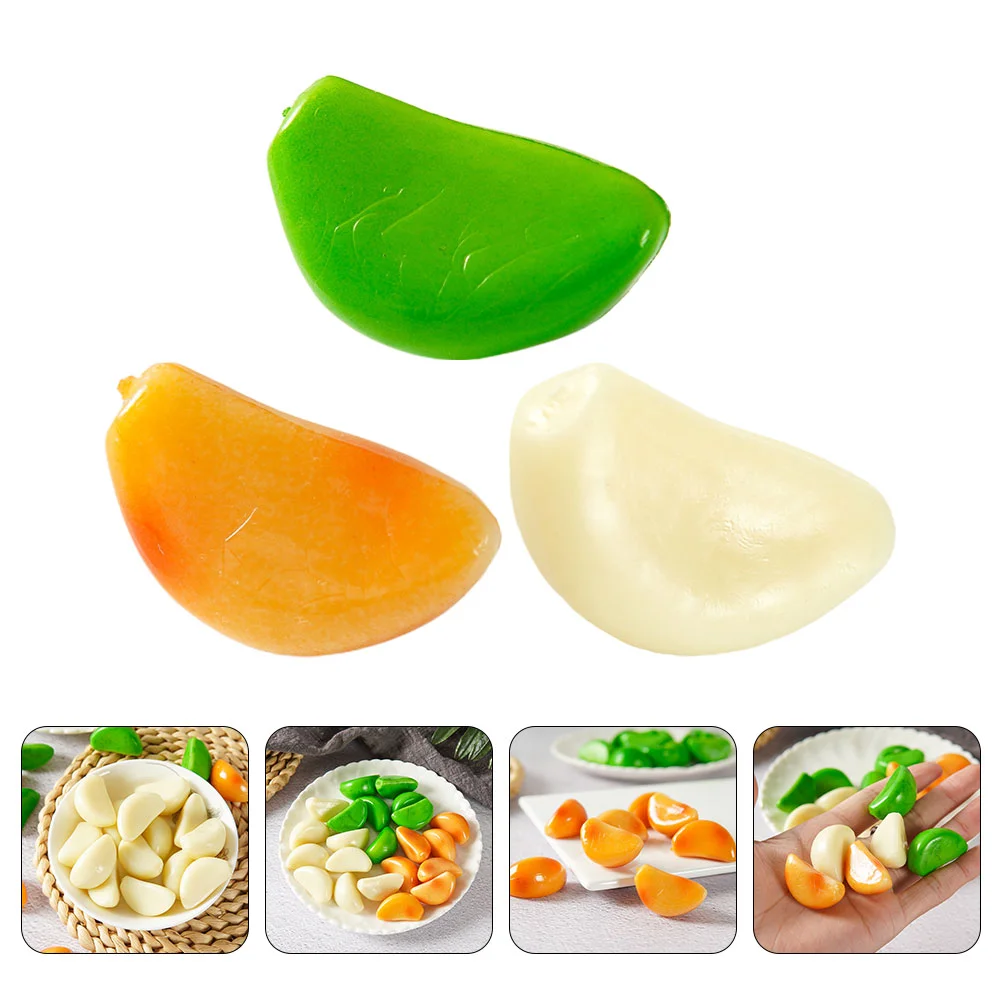 

6 Pcs Simulated Garlic Model Flakes Prop Household Car Photo Props Vegetable Display Student