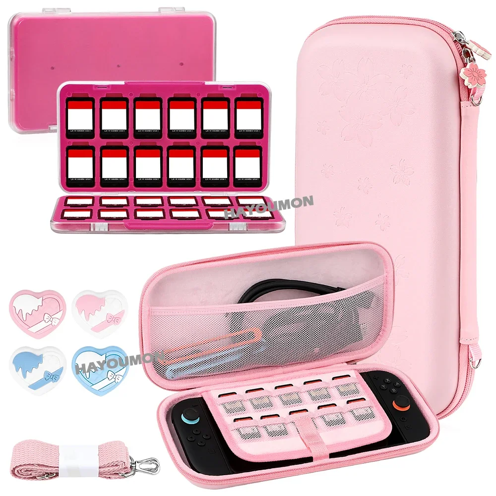 

3 in 1 For NS Switch 2 Game Console Accessories Portable Carrying Hand Bag Storage Bag with Game Card Box Case Thumbstick Caps