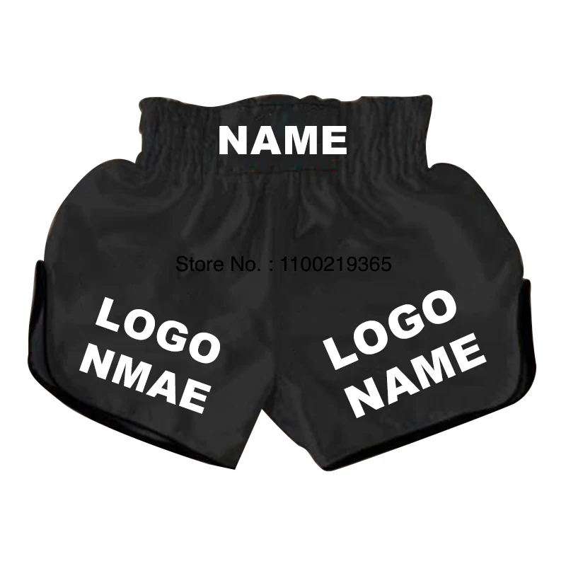 Muay Thai Shorts Custom Boxing Shorts Personalization Logo Name Fight Kickboxing Pants Kids Women Men Martial Arts MMA Clothing