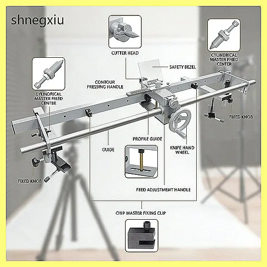 Woodturning Lathe Profiling Bracket & Tool Post Guide, Universal Woodworking Jig for Precise Rotating Carving