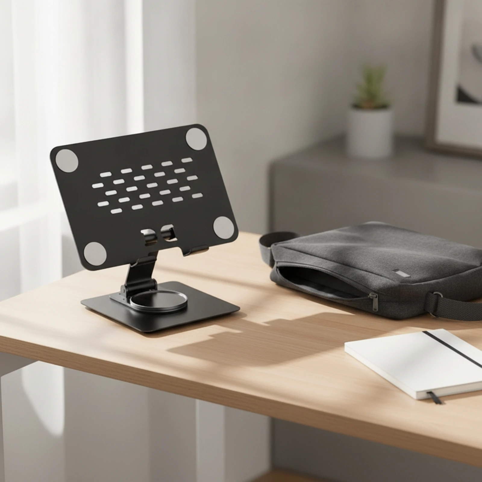 Desktop Tablet Stand Stable Tablet Stand with Rotating Base Multi-Angle Universal for Students, Desk, Home Office