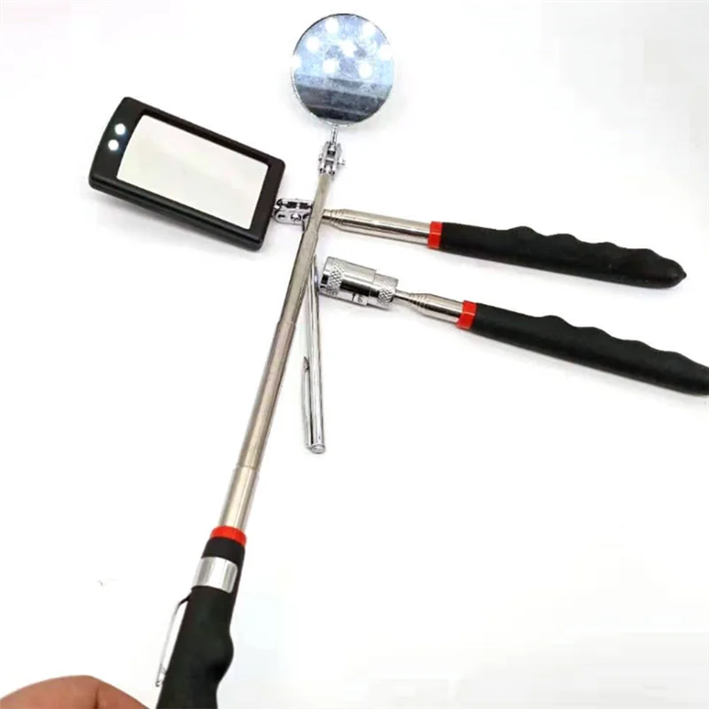 AB08-Telescoping Magnetic Pickup Tool Set-Extendable Magnet Flashlight With Inspection Mirror