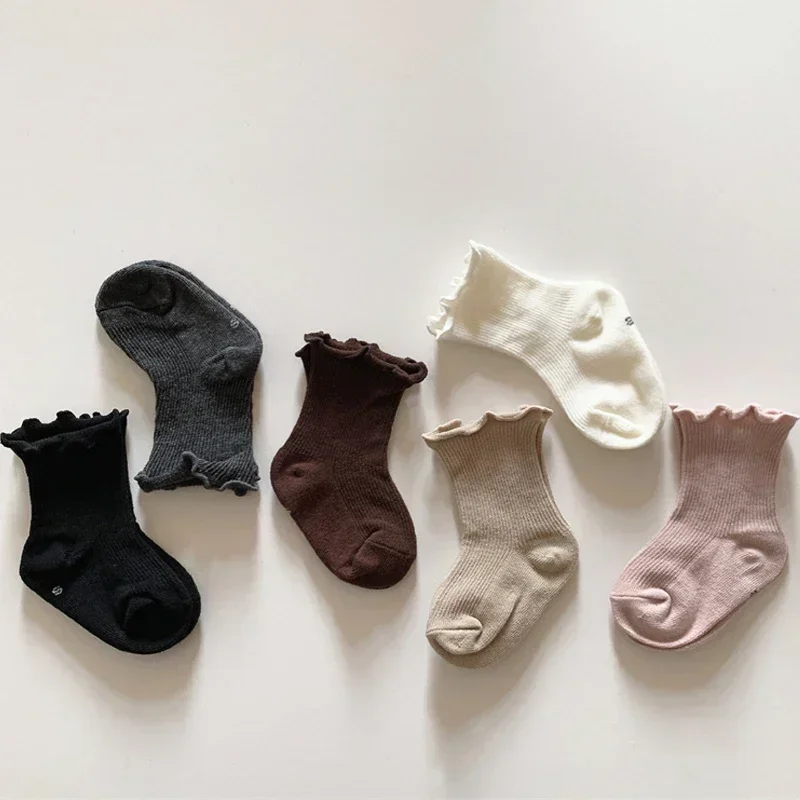 Newborn Girls Baby Socks Spring Autumn Cotton Kids Princess Socken Soft Comfortable Children Mid Length Socks Toddler Stockings