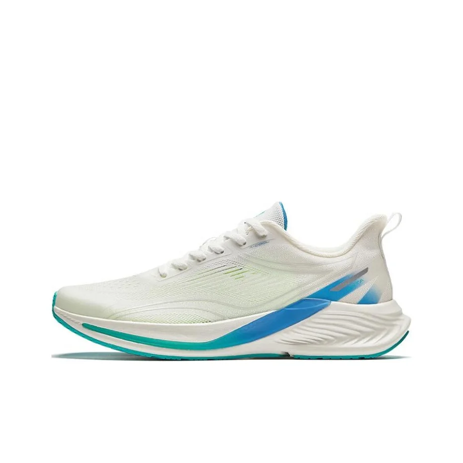 Anta Hydrogen Run 6 Chaussures de course décontractées à tige basse avec amorti en tissu et rebond pour homme Blanc Bleu