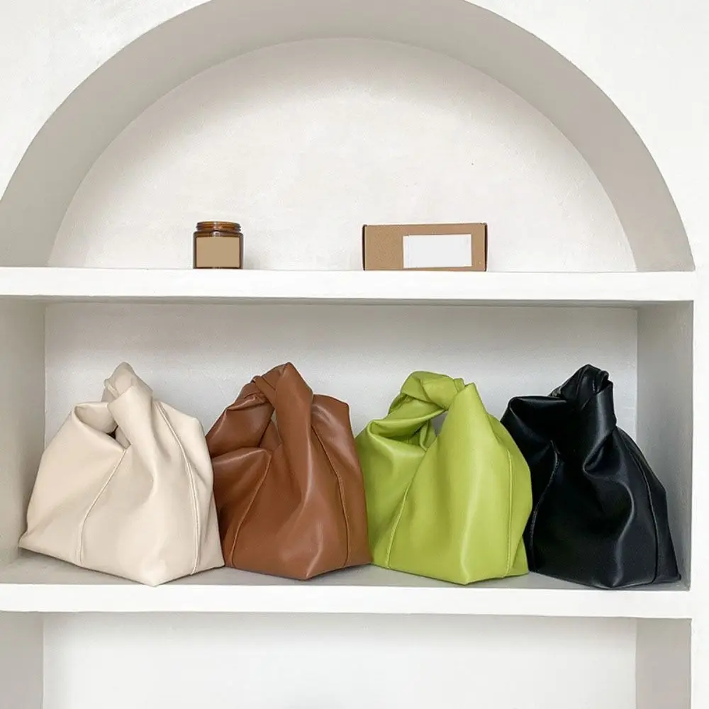 

Soft Solid Color Armpit Bag Fashion PU Leather Dumpling Bag Large Capacity Multifunction Pleated Cloud Bag Outdoor