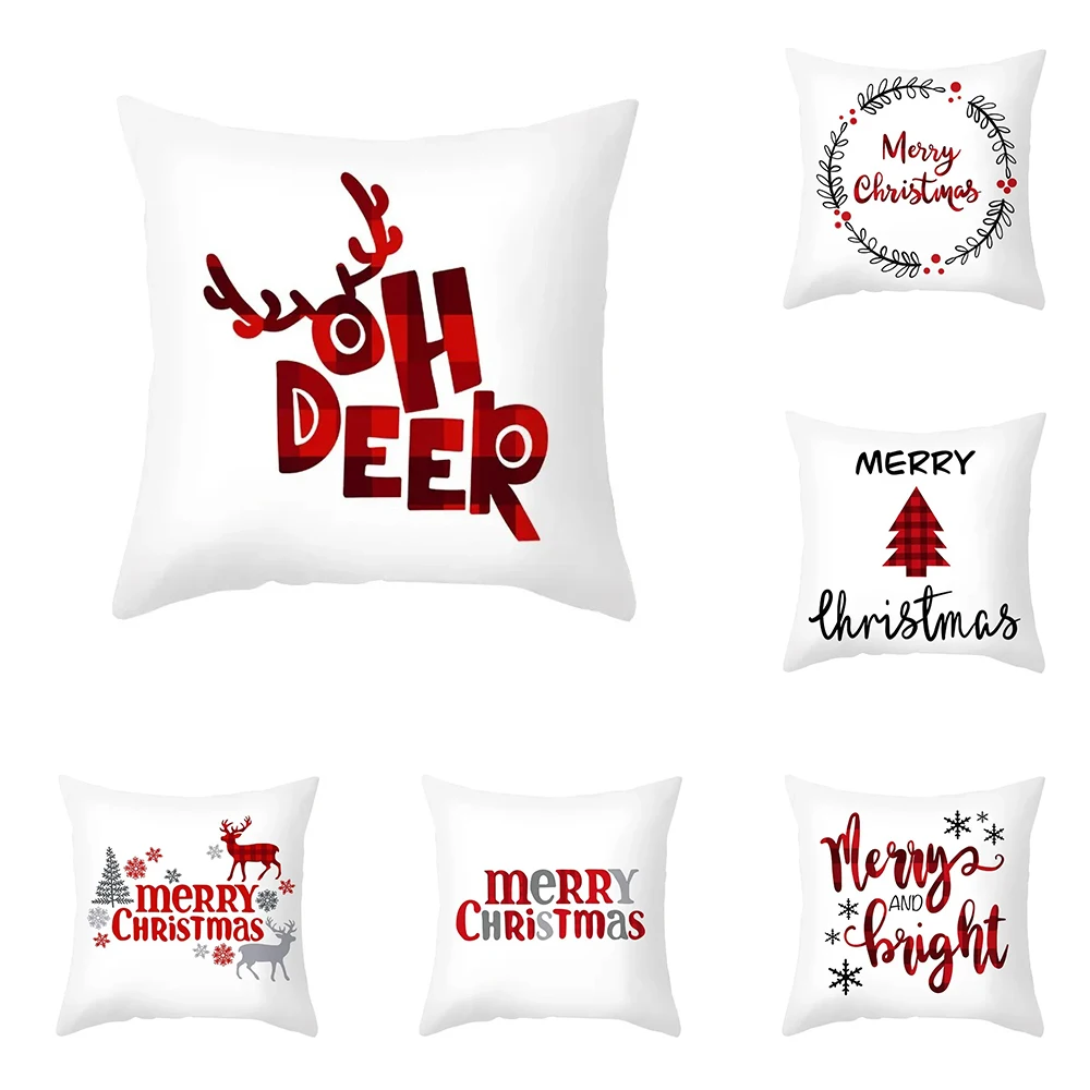 

Christmas pillowcase office cushion cover home decoration bedroom living room sofa pillowcase 45x45cm