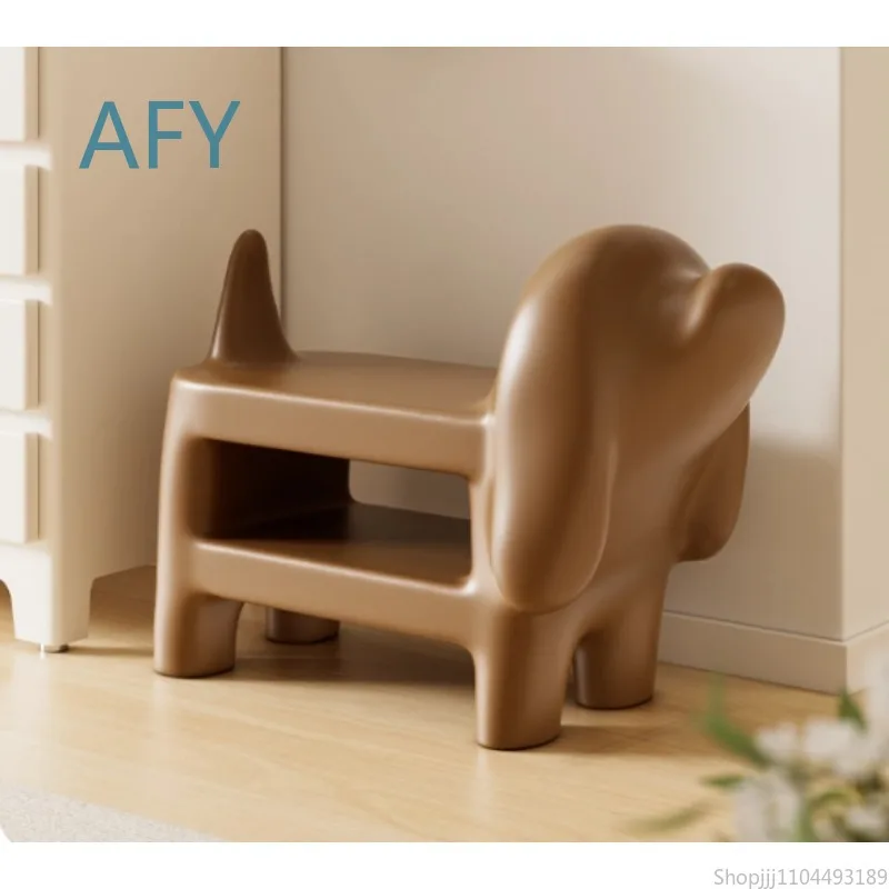 Dachshund Shape Shoe Stool for Home Living Room Decorative Ottoman Storage Footrest for Small Space Furniture for Dogs Lovers