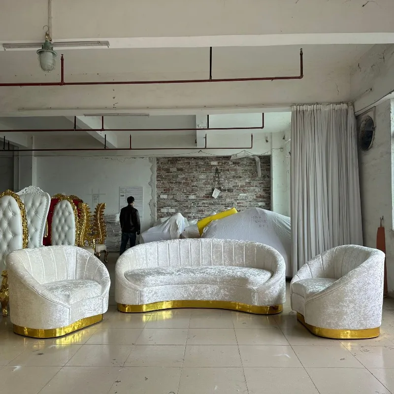 Light luxury post-modern American fabric sofa small apartment living room velvet beauty shop simple combination sofa