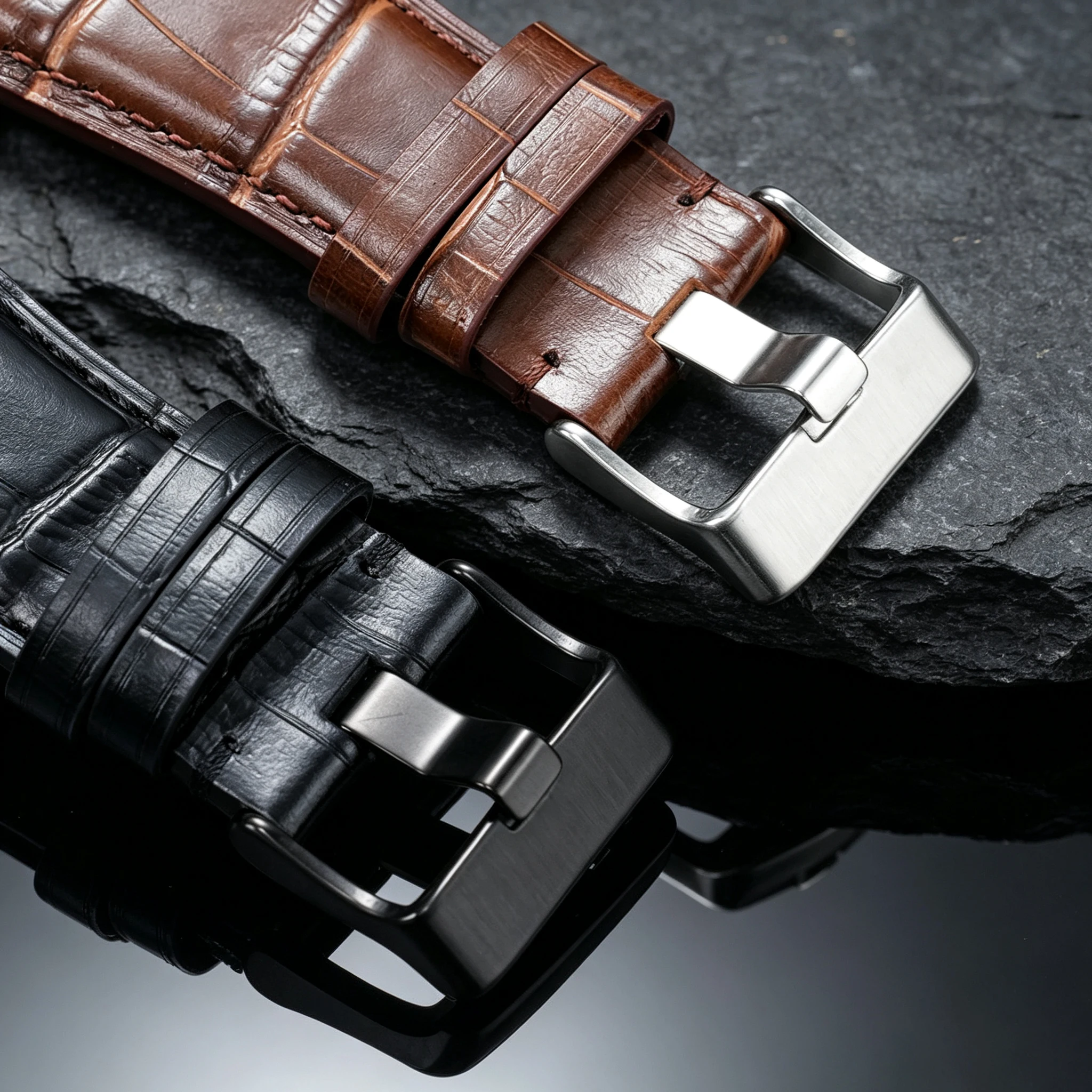 35-24mm Convex Cowhide Watch Strap, Genuine Leather Band For Bell Ross B&R BR-01 BR-03 Series Men Replacement Watchband