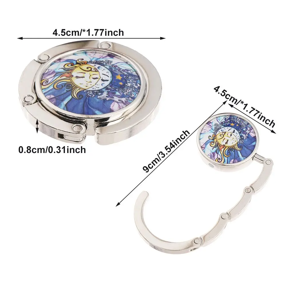 Portable Folding Crystal Bag Purse Hook Oil Painting Style Metal Handbag Hanger Fashion Table Hook Table Hanger Desk Hooks