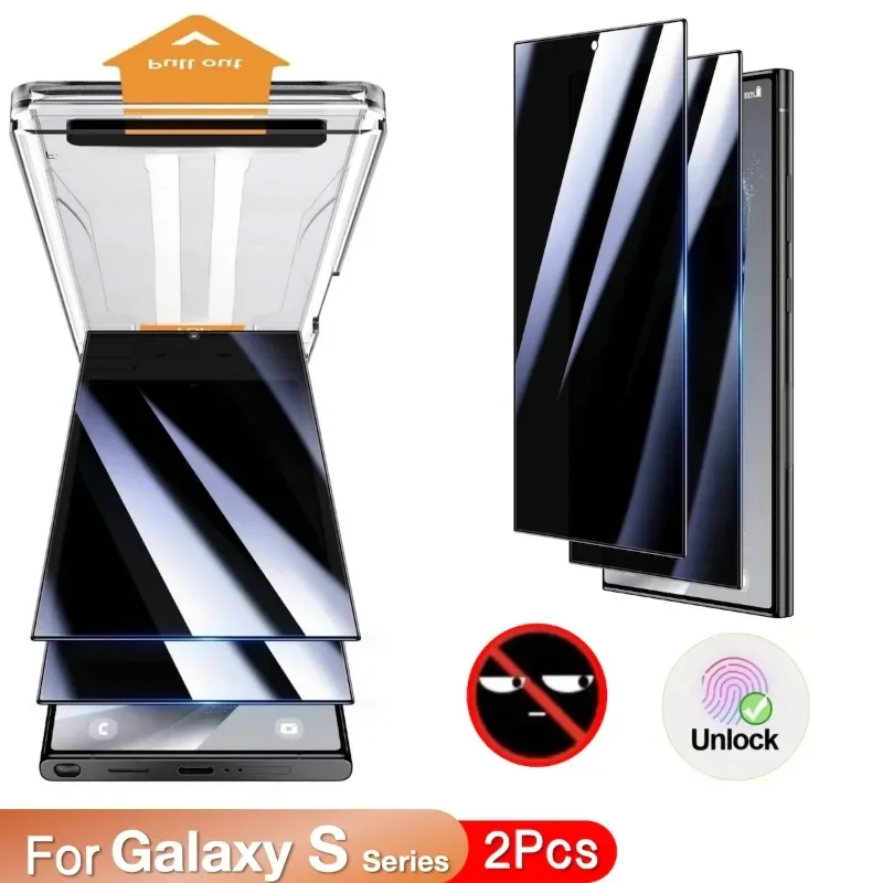 2Pcs For Samsung Galaxy S24 S23 S22 Plus Ultra 5G Screen Protector Tempering Glass Phone With Install Kit Remove Explosion